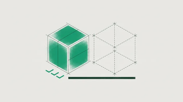 Isometric diagram of a solid green block beside an identical block drawn in dashed hidden lines: a verified crawler and its spoofed double.